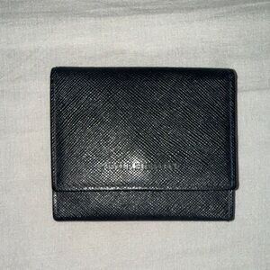 Burberry Leather Crossgrain Small Snap Wallet in black